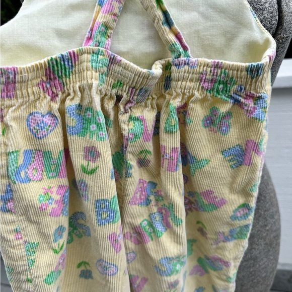 Vintage yellow corduroy happy / smile overalls size 18 month - Picture 3 of 4